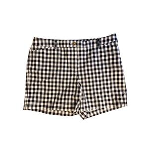 Talbots‎ The Perfect Short Gingham Black White Check Shorts Size 12